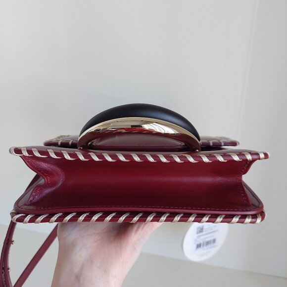 CHLOE Kattie Dark Ruby Red Crossbody Bag - Picture 11 of 17